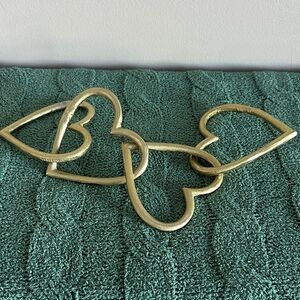 Made in India Valentine Gold Tone Metal Heart ♥️ Decor NEW!